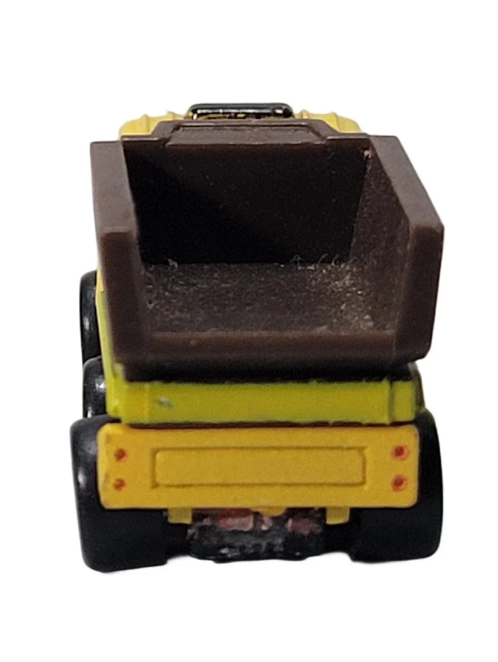 Funrise Micro Machines DPW Dept. Public Works Dump Truck Yellow/Brown VTG Toy